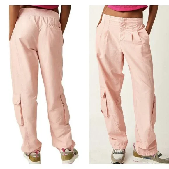 Free People FP Movement Mesmerize Me Cargo Pants in Sunkissed Pink Small Size - Picture 1 of 16